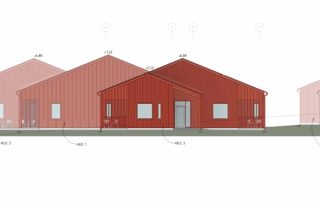 Fasad mot Norr Ritning av norra fasaden av byggprojektet vid kv. Backen 7
