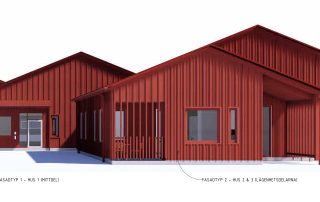 Fasader entré Ritning av entrén till byggprojektet vid kv. Backen 7